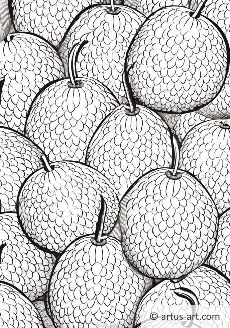 Lychee Pattern Coloring Page